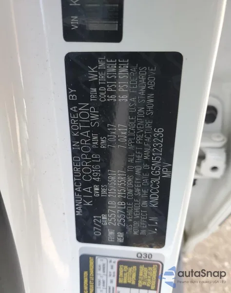 2022 Kia Niro S z USA, uszkodzony, nr VIN KNDCC3LG5N5123236